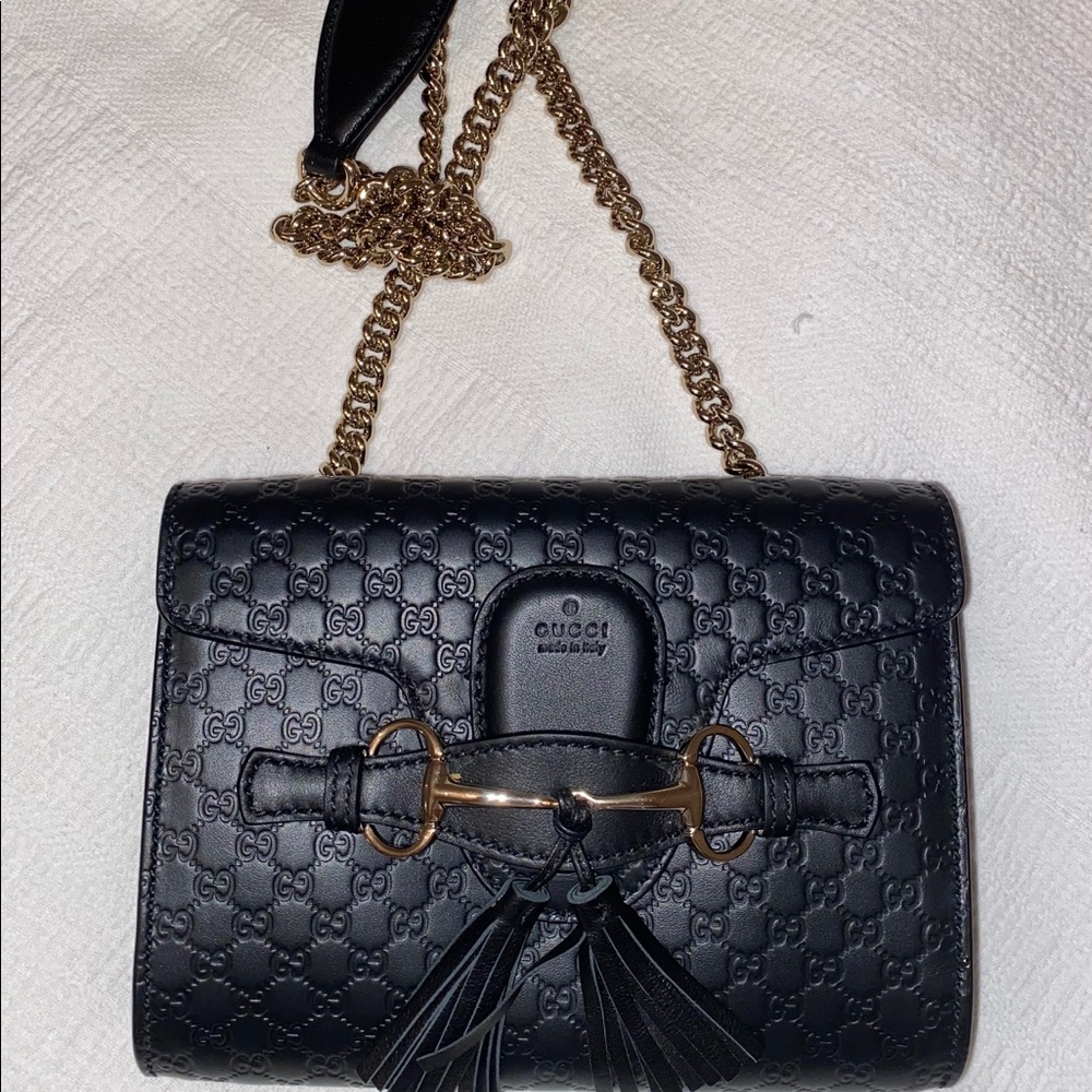 Gucci Emily Guccissima Mini Shoulder Bag (Black)